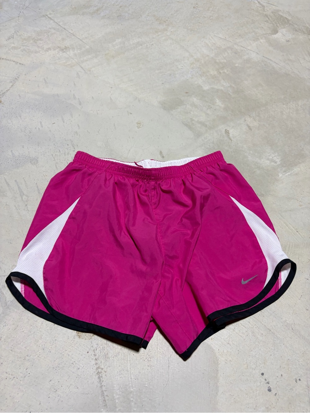 Nike kids Pink Running Shorts with White Side Panels XL